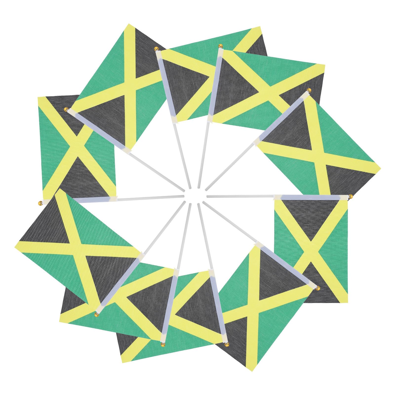 Drapeaux à main Jamaïque en polyester et PVC par lot de 100 pour vos fêtes