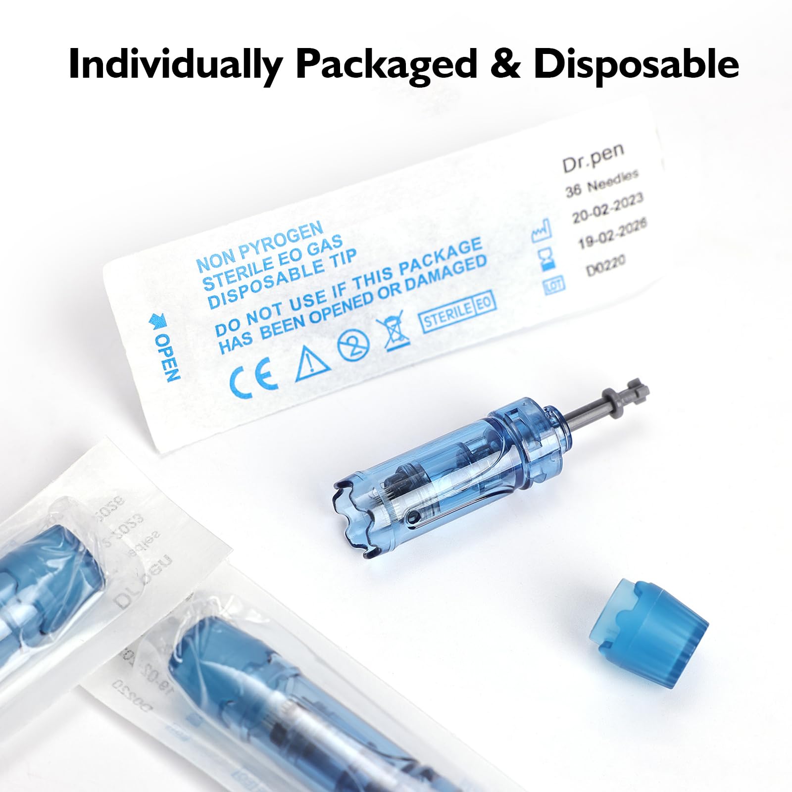 Dermapen M8S Cartucce 36 Pins, 20 Pezzi Microneedling Cartridges per Derma Pen Ultima M8S A8S A9, Punte di Ricambio Monouso Autentiche per Cartucce di Aghi per Microneedling Accessori (36 Pin, 20 Pcs)