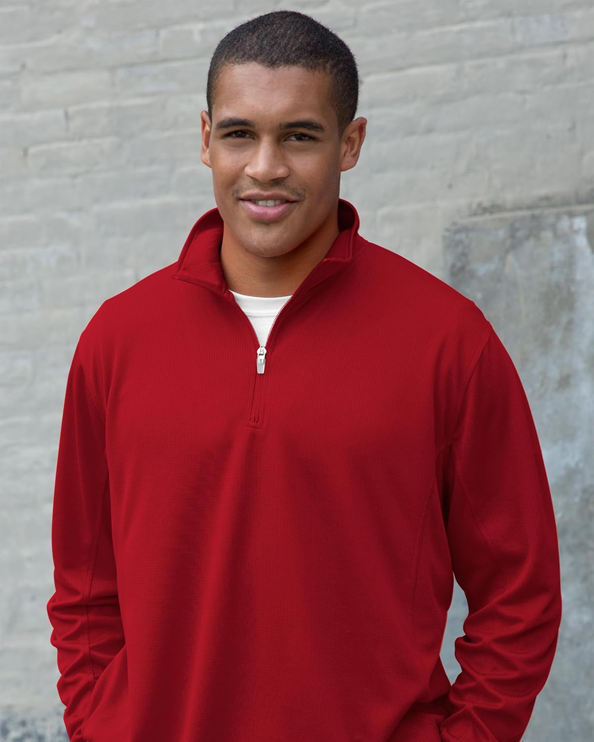 Vantage Apparel NCAA mens Men's Collegiate Micro Mesh Performance Team Color 1/4 Zip Pullover - Image 2