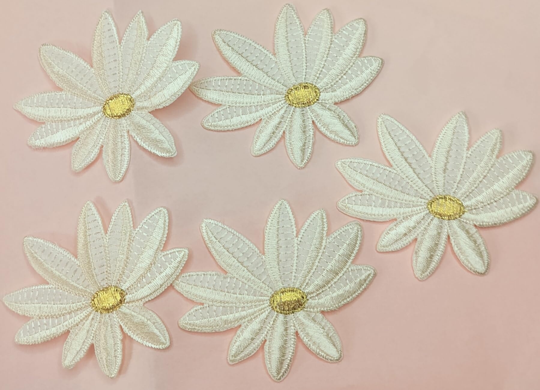 SYNC offwhite Flower Embroidery Patches 8cm Patch for Saree  