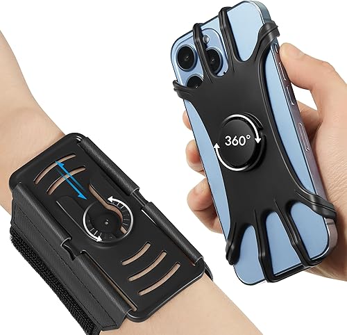 Newppon Brazalete para correr para teléfono celular soporte para Airpods Pro y funda universal giratoria de 360 para iPhone 14, 13, 12, 11 Pro Max