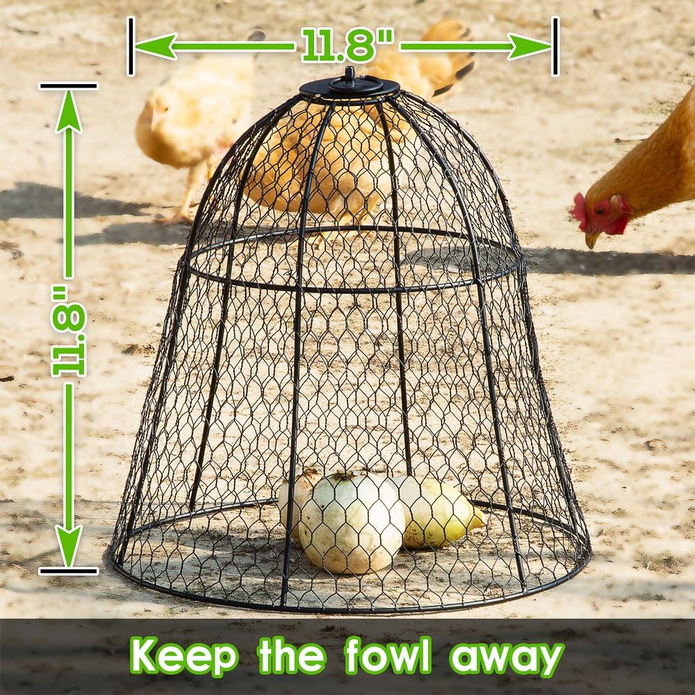 5PCS Garden Wire Cloche,Plant Protection Metal Cover,Protect Potted Plants,Vegetables,Fruit Trees from Being Eaten by Birds,Squirrels,Rabbits and Other Small Animals(Black)