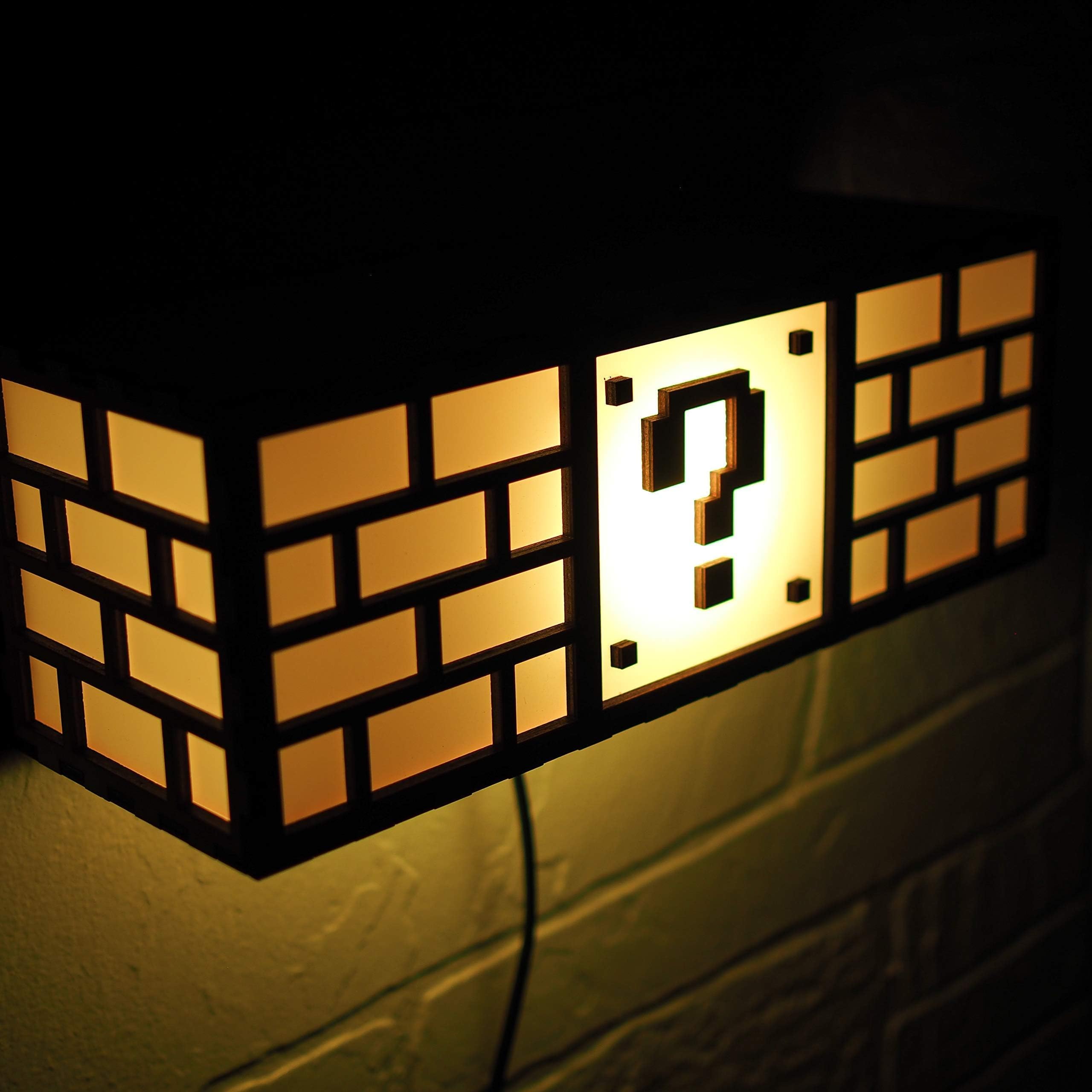 Mystery Lamp - Question Block - Wall mounted night light - Personalized gift