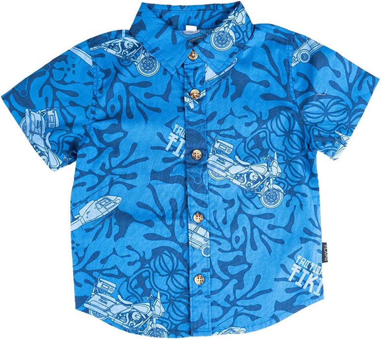 LA Police Gear LAPG Infant, Newborn, Baby Short Sleeve Button Up Shirt, Baby Hawaiian Shirt, Button Up Shirt for Babies