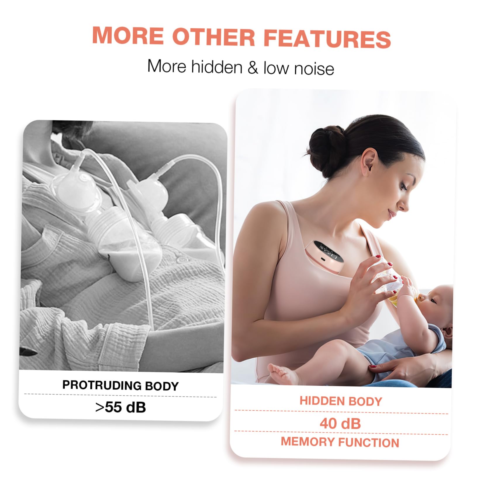 Beaupretty Extractor de Leche Materna Eléctrico Portátil Manos Libres para Madres, Succión Silenciosa sin Fugas, Material Seguro, Compacto para Uso Diario, Diseño Rosa, 1 Unidad