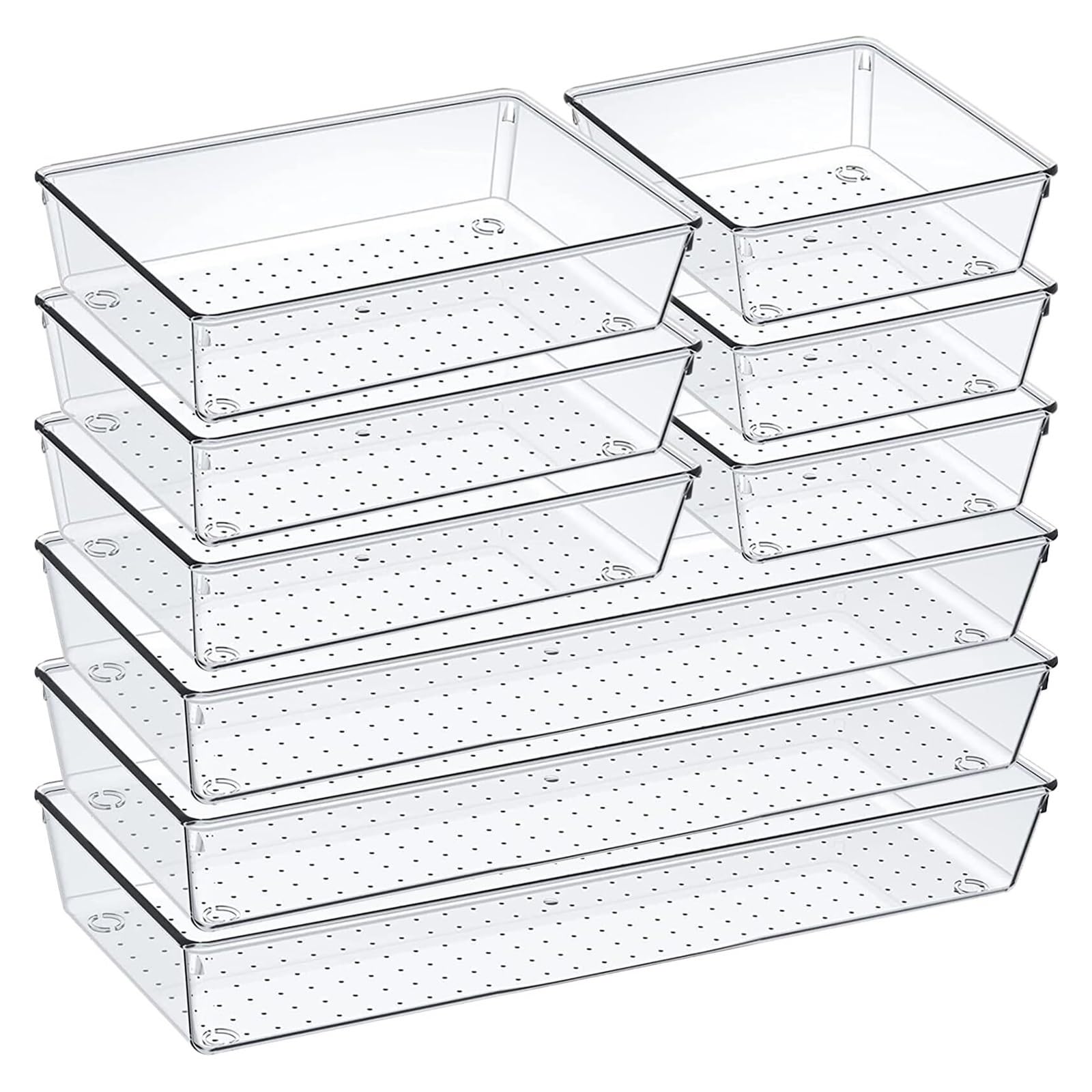 Generico Organizzatori for cassetti da 60 pezzi, contenitori for vasche in plastica trasparente for riporre il bagno e la toeletta, for l'organizzazione della casa(9JTCTH)