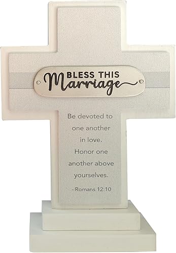 Miniatura 10 de Abbey + CA Gift Cruz de pie de madera, regalo para cristianos y católicos, 7 pulgadas (bautismo)