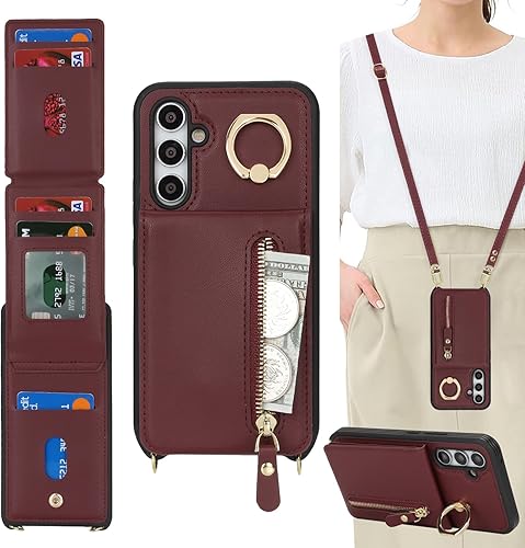 Miniatura 43 de Funda para Samsung Galaxy A14 5G con tarjetero para mujer, para Galaxy A14 5G, funda cartera para teléfono con correa, ranuras para tarjetas de