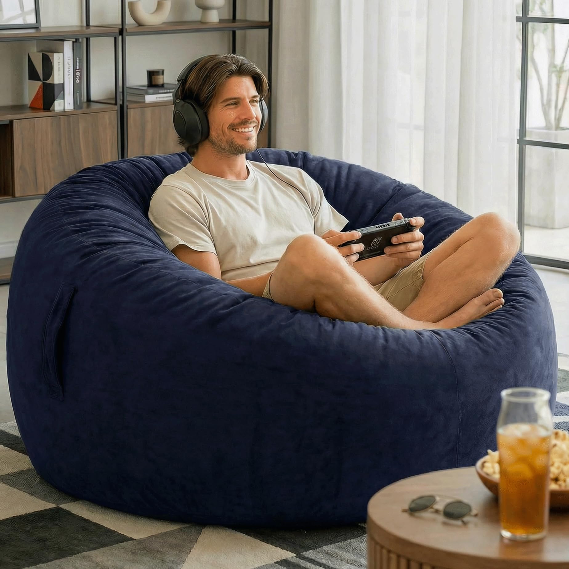 Codi 4FT Bean Bag Chair Blue
