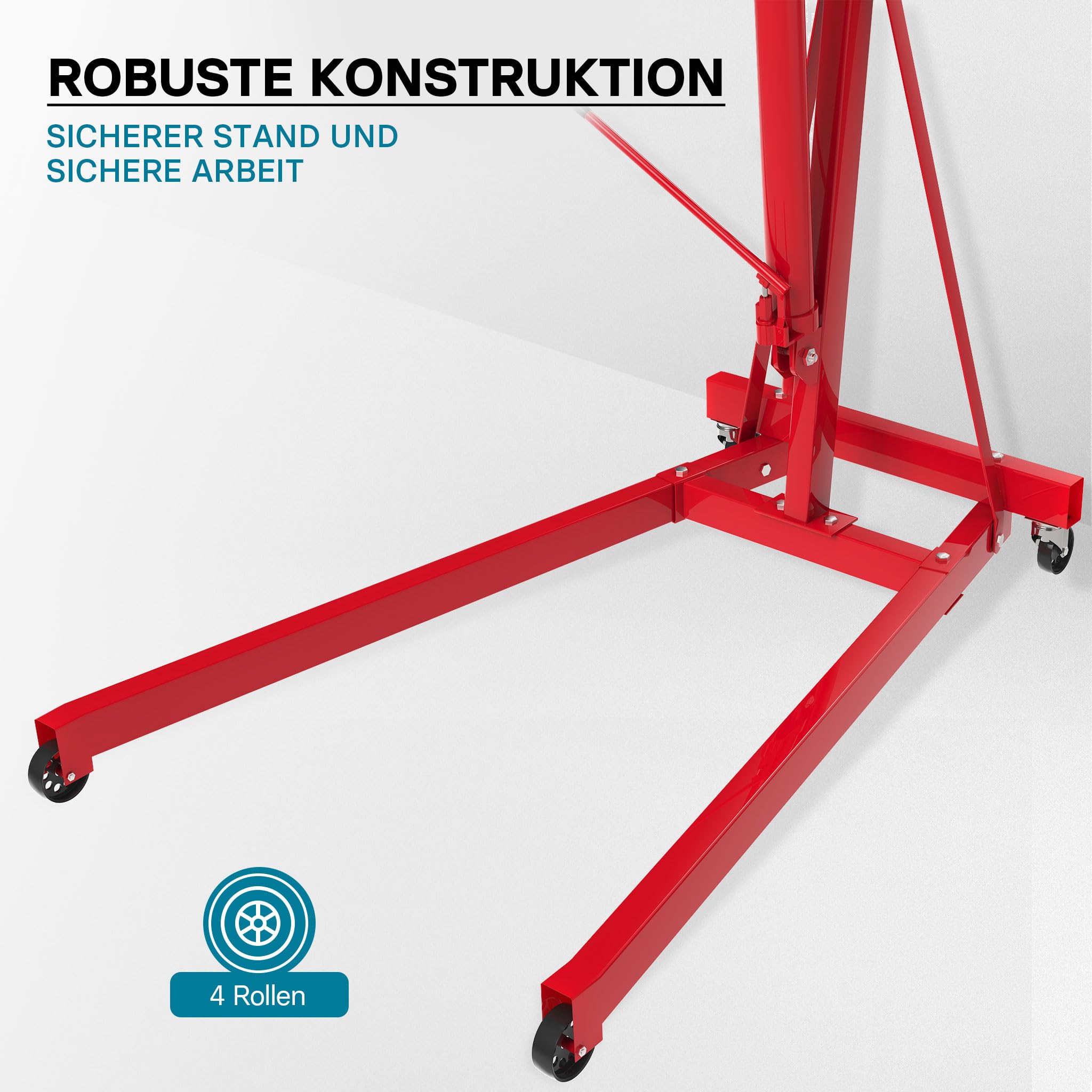 Werkstattkran für Lasten bis 500 kg, Motorheber mit 830-1280 mm Hubarm, Lastkran Motorheber, Motorkran Schwerlastkran