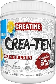 CreaTEN Creatine Complex + Accelerators | Flavored Creatine Powder for Muscle Gain | Max Power, Strength, Endurance, & Recovery (Blueberry Lemonade)