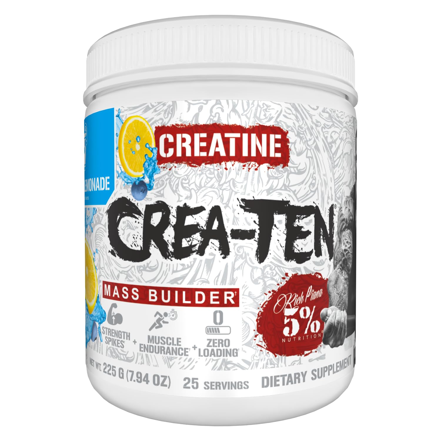 5% Nutrition CreaTEN Creatine Complex + Accelerators | Flavored Creatine Powder for Muscle Gain | Max Power, Strength, Endurance, & Recovery (Blueberry Lemonade)