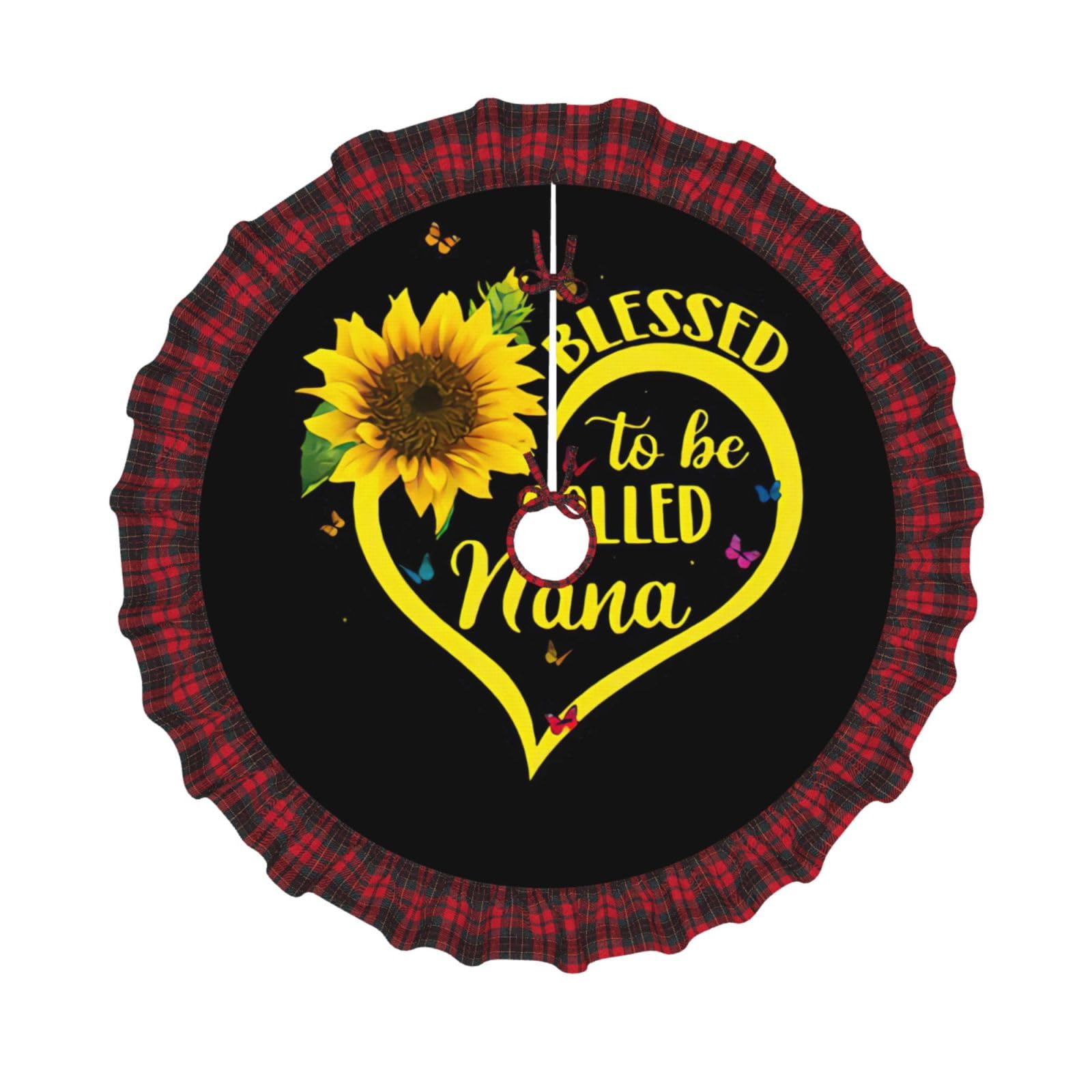 Tapis pour sapin de Noël écossais et tournesol pour salon chaleureux
