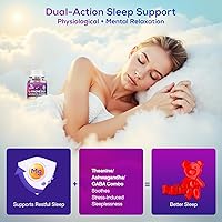 Vista 3 de Gomitas de glicinato de magnesio de 400 mg, gomitas de magnesio de alta absorción con L-teanina, Ashwagandha y GABA para relajación, alivio
