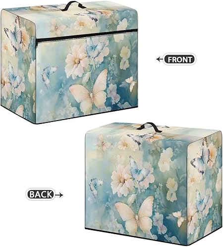 Miniatura 59 de Funda para máquina de coser de mariposas y flores con prácticos bolsillos, funda protectora con asa, para la mayoría de máquinas de coser estándar