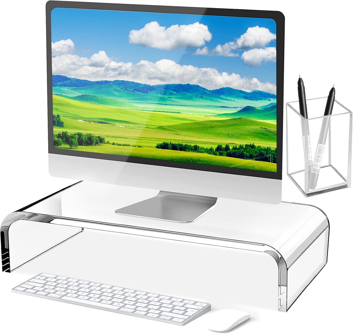 Acrylic Computer Monitor Stand - Clear Monitor Stand Riser, Desk ...