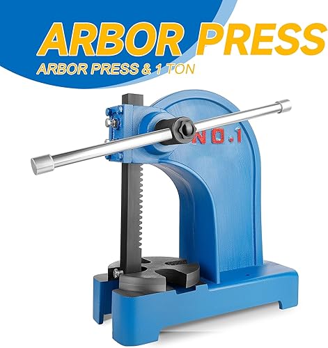 Miniatura 11 de QUARPAL - Prensa de eje de metal de 2 toneladas, prensa manual de hierro fundido, máquina de prensa perforadora resistente (2 toneladas)