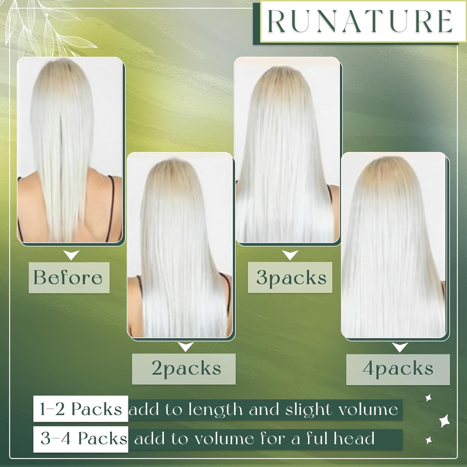 RUNATURE Pre Bonded Extensions Echthaar Braun Balayage Blond 60cm 50g 50s #3/8/22
