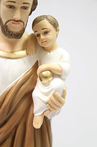 Miniatura 3 de Figura de escultura de estatua italiana de San José con niño de 16 pulgadas, Vittoria Collection Made in Italy