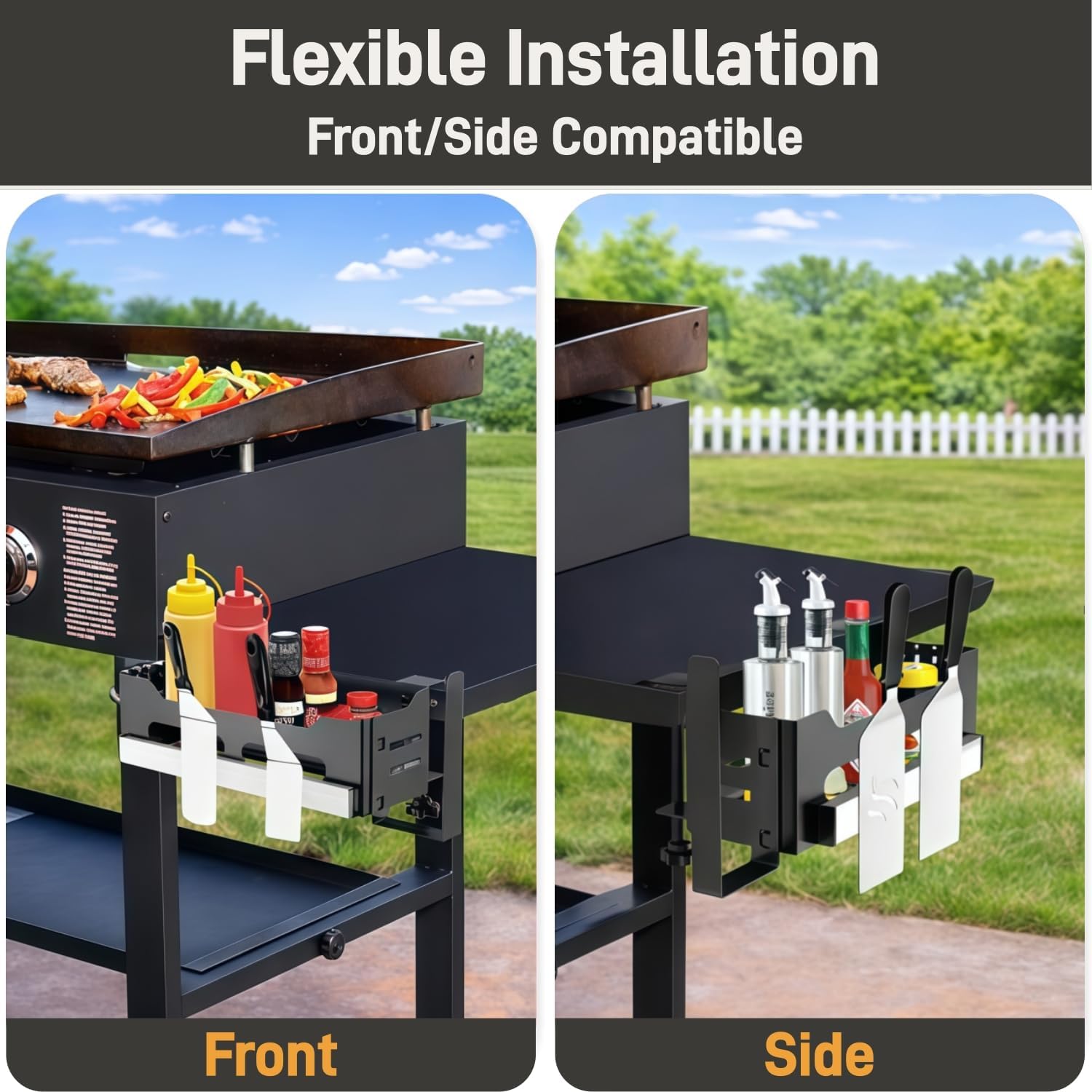 Blackstone Caddy, Griddle Caddy for Blackstone 22/28/36 Inch Griddles, Space Saving Grill Storage Organizer with Paper Towel Holder & Magnetic Tool Holder