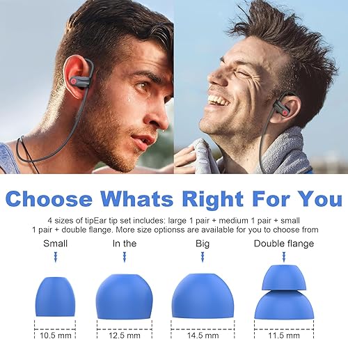 Miniatura 2 de Juego de auriculares de silicona de repuesto compatibles con Beats Powerbeat 2 Powerbeat 3 Auriculares inalámbricos estéreo (4 pares, azul)