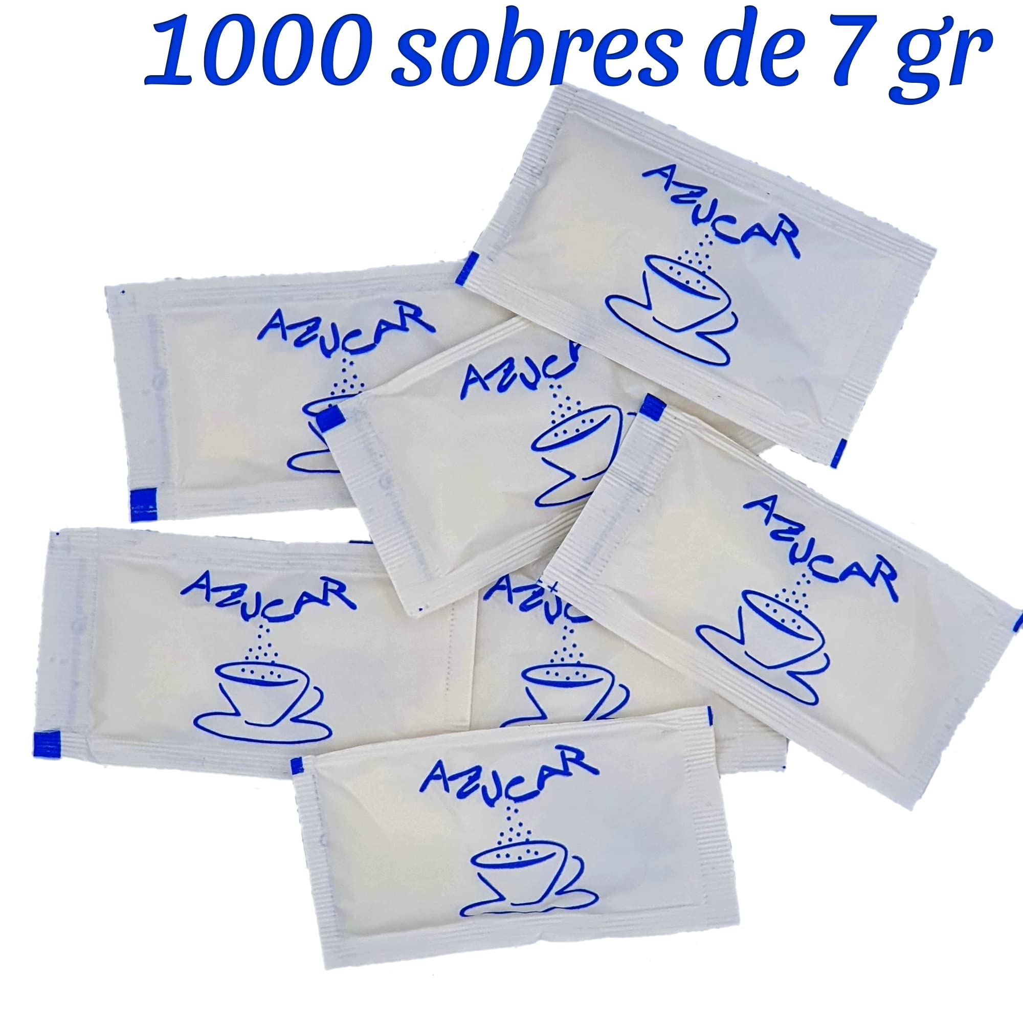 Azúcar Blanco Sobres Individuales - 1000 Sobres de Azucarillos de 6 gramos - Sobres Individuales de Azúcar Blanco Hostelería
