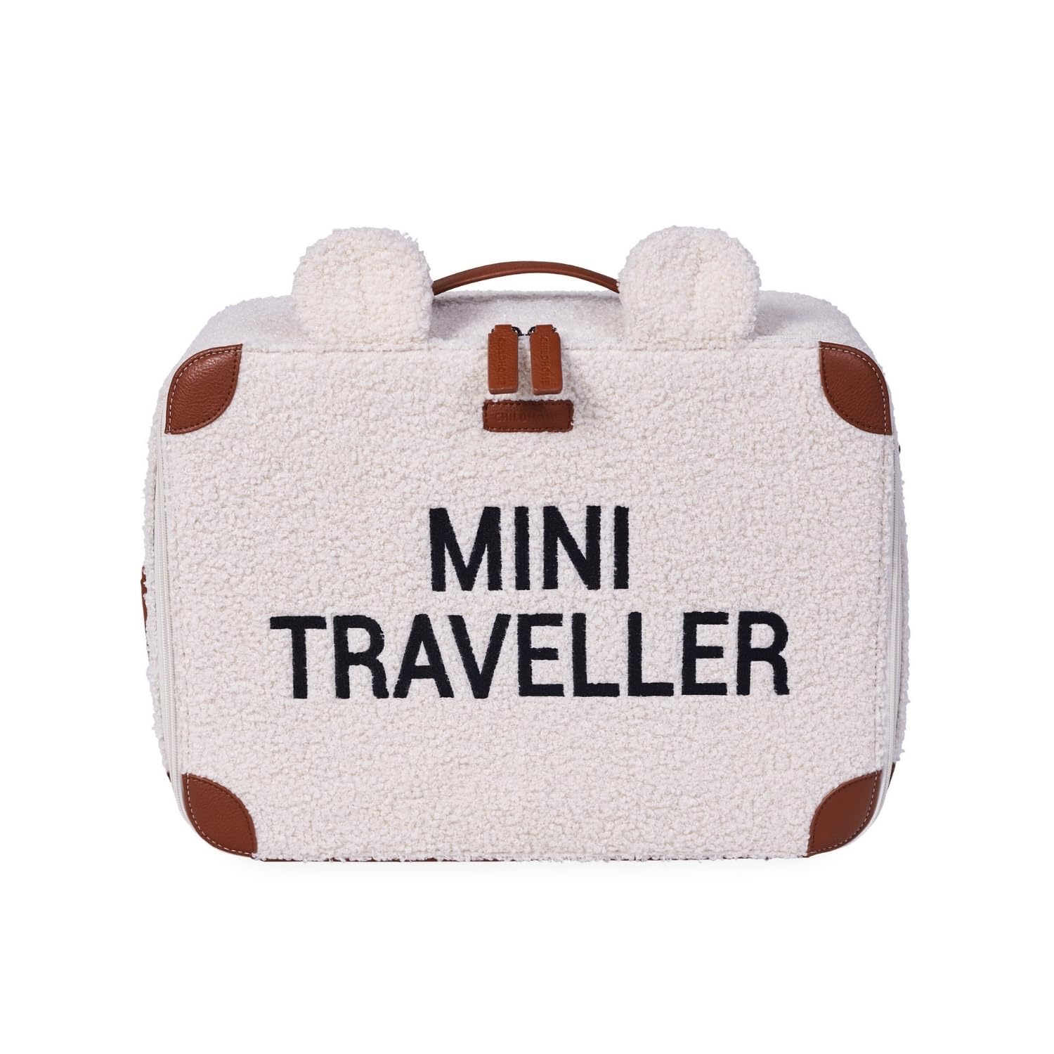 CHILDHOME, Valigia per bambini, Week-end, Dimensione cabina, Compatta, Solida, Maniglia per il trasporto, Etichetta con nome, Design, Materiale morbido, Mini Traveller, Teddy Ecru