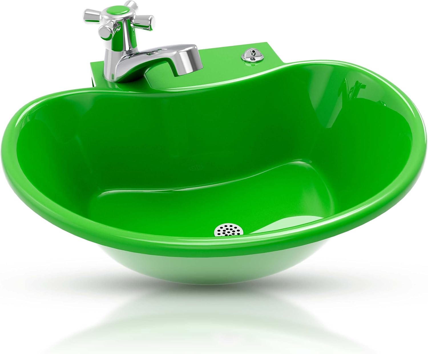 Tribello Outdoor Sink and Drinking Fountain - 2 in 1 Easy to Install Outdoor Garden Sink for Hand Washing, Gardening, Vegetable Washing, Grilling, Garage Work and More (16x10x5)