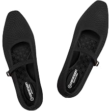 FRANK MULLY Knit Mary Jane Flats for Women Casual Square Toe Ballet Flats with Strap Design Comfortable for Everyday Wear