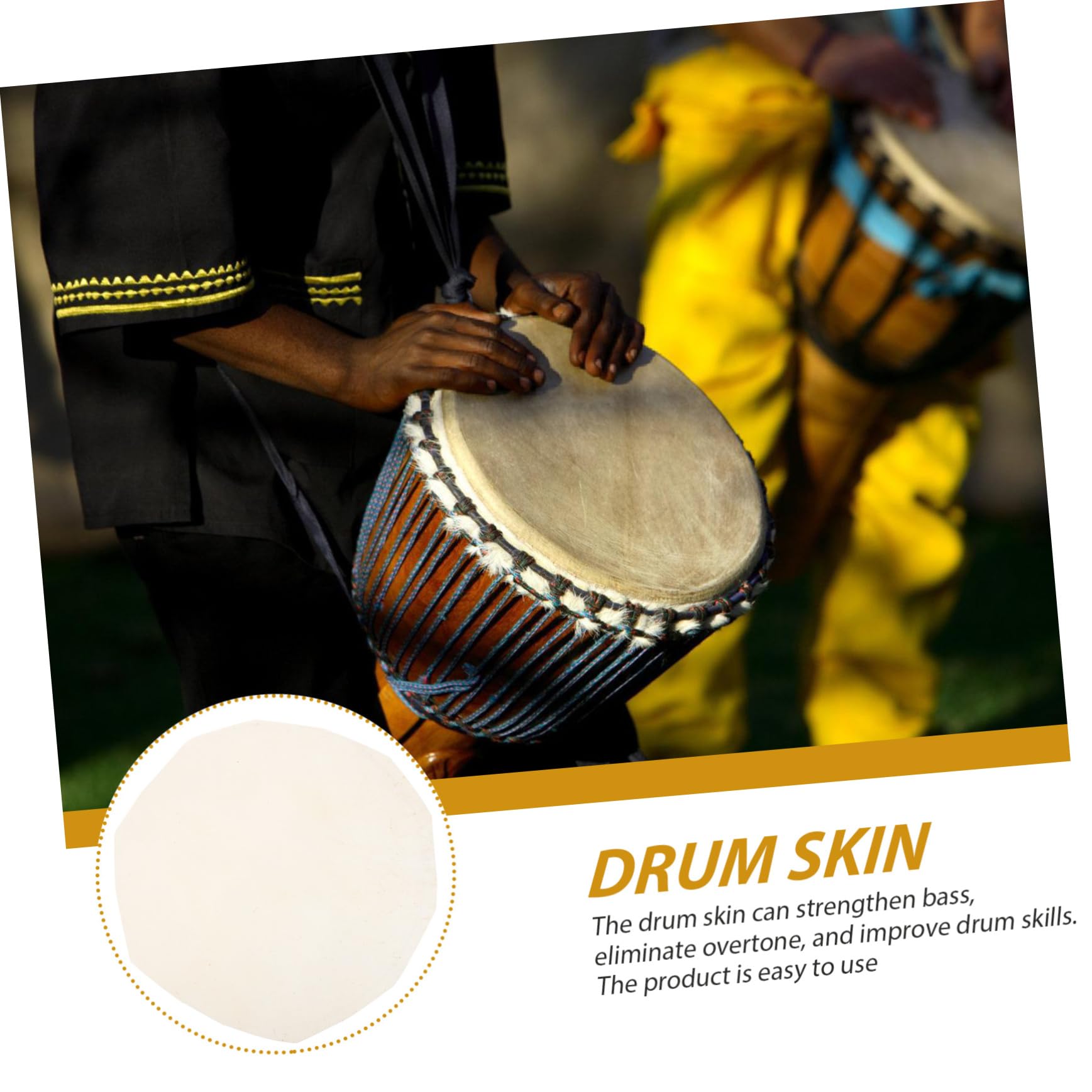 2 Piezas Parches de Cuero Duradero Accesorios para Instrumentos Musicales Reemplazos de Percusión Reduce Vibración Mejora Técnica Drummers Práctica