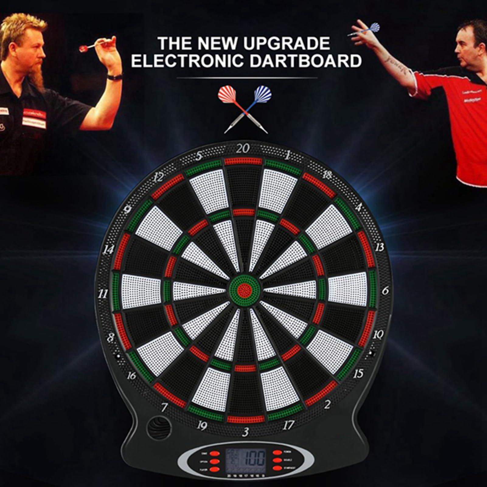 Gegong Electronic Dart Board Digital Punte Display Game sospeso Target Pratica Indicatore LCD professionale con 6 Darts Family Family Active Activity Bar Game