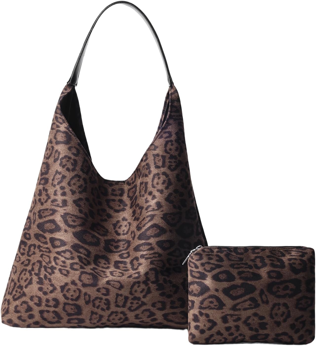Chic Leopard Print Velvet Tote Bag