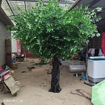 Simulated Golden Banyan Tree, Fake Banyan Tree, High-end Residential Decoration, Floor-to-Ceiling Pastoral Feel, Large Environmentally Friendly Artificial Golden Ban 6m