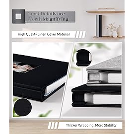 Artfeel Photo Album Self Adhesive Scrapbook Album for 3x5 4x6 5x7 8x10 Pictures,40 Pages Linen Cover with Display Window DIY Photo Book,Ideal Gifts for Family Travel Wedding Baby