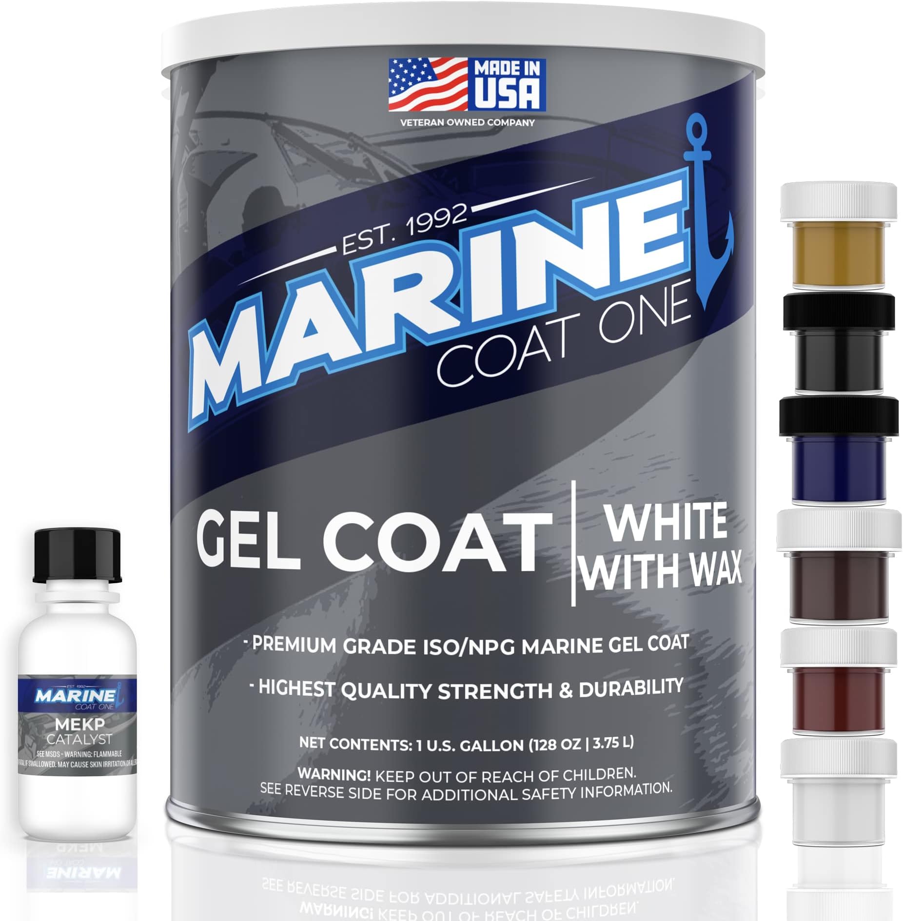 Iso/Npg Marine Gel Coat White with Wax MEKP Catalyst for Hardening 6 Color Tinting Pigments for Perfect Match
