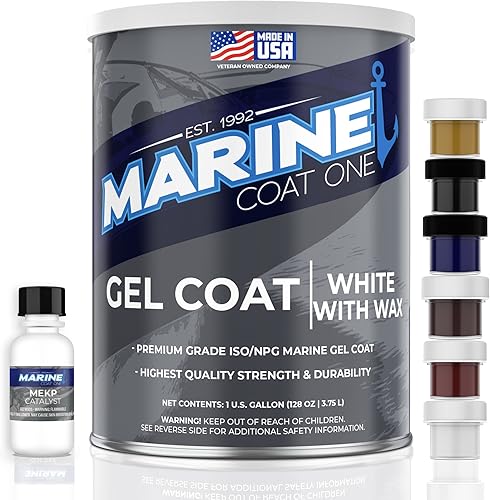 Iso/Npg Capa de Gel Blanca con Cera con Catalizador MEKP para Endurecimiento, con 6 Pigmentos de Tintado de Color, Kit de Reparación de Capa de Gel