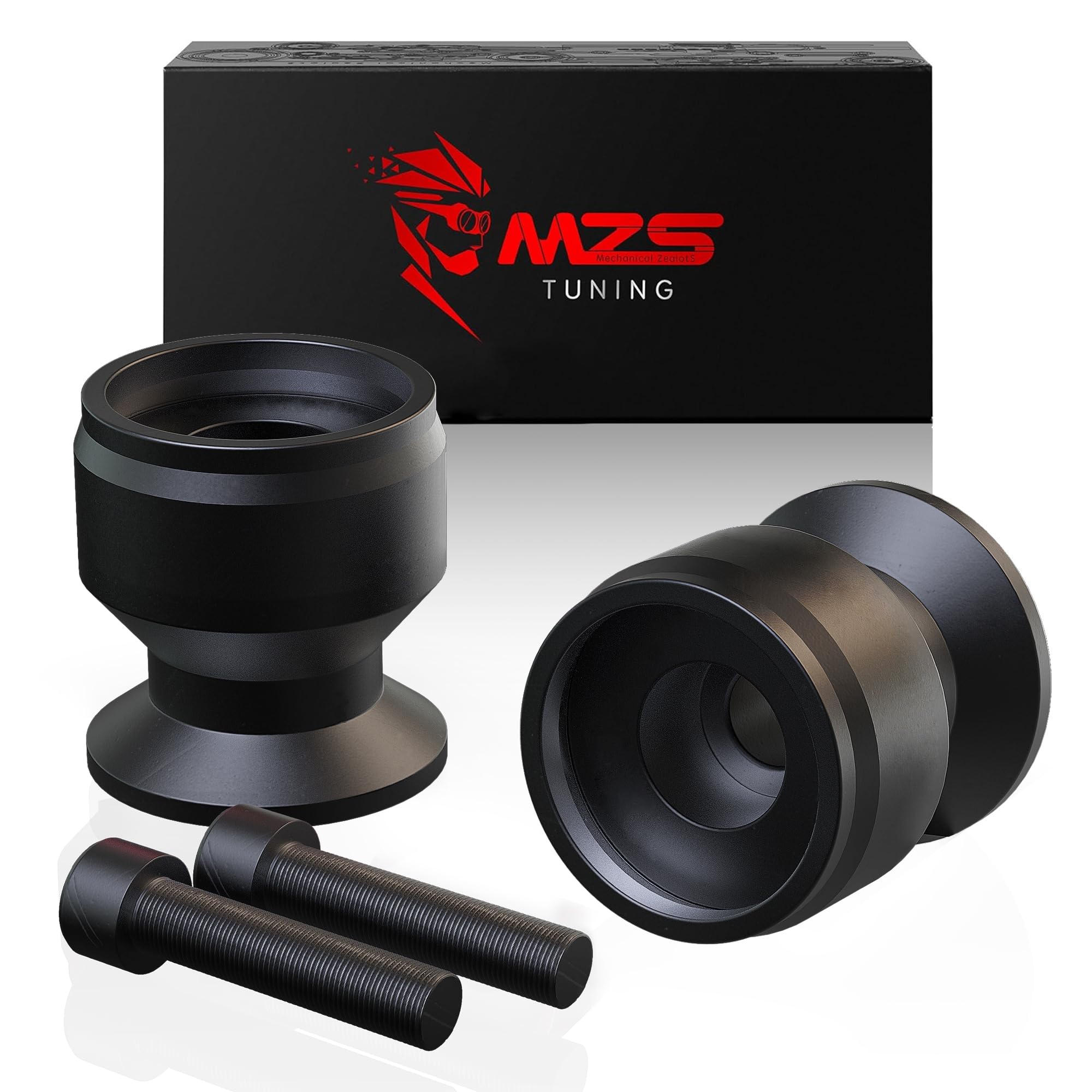 MZS 10MM Swingarm Spools, 304 Stainless Steel Stand Bobbins for M10 x 1.25