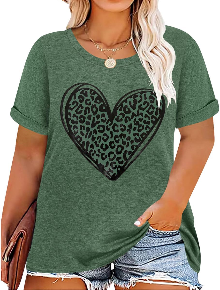 CARCOS Plus Size Tops for Women Short Sleeve Raglan Striped Tee Color Block Crewneck/V Neck Tunic Loose Fit Summer XL-5XL