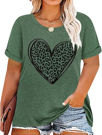 CARCOS Plus Size Tops for Women Short Sleeve Raglan Striped Tee Color Block Crewneck/V Neck Tunic Loose Fit Summer XL-5XL