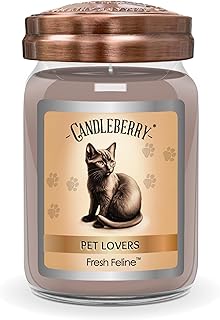 Candleberry Candles | Fresh Feline Candle | Pet Collection | Large Jar, 26oz | Highly Scented, Long Lasting & Made in The USA