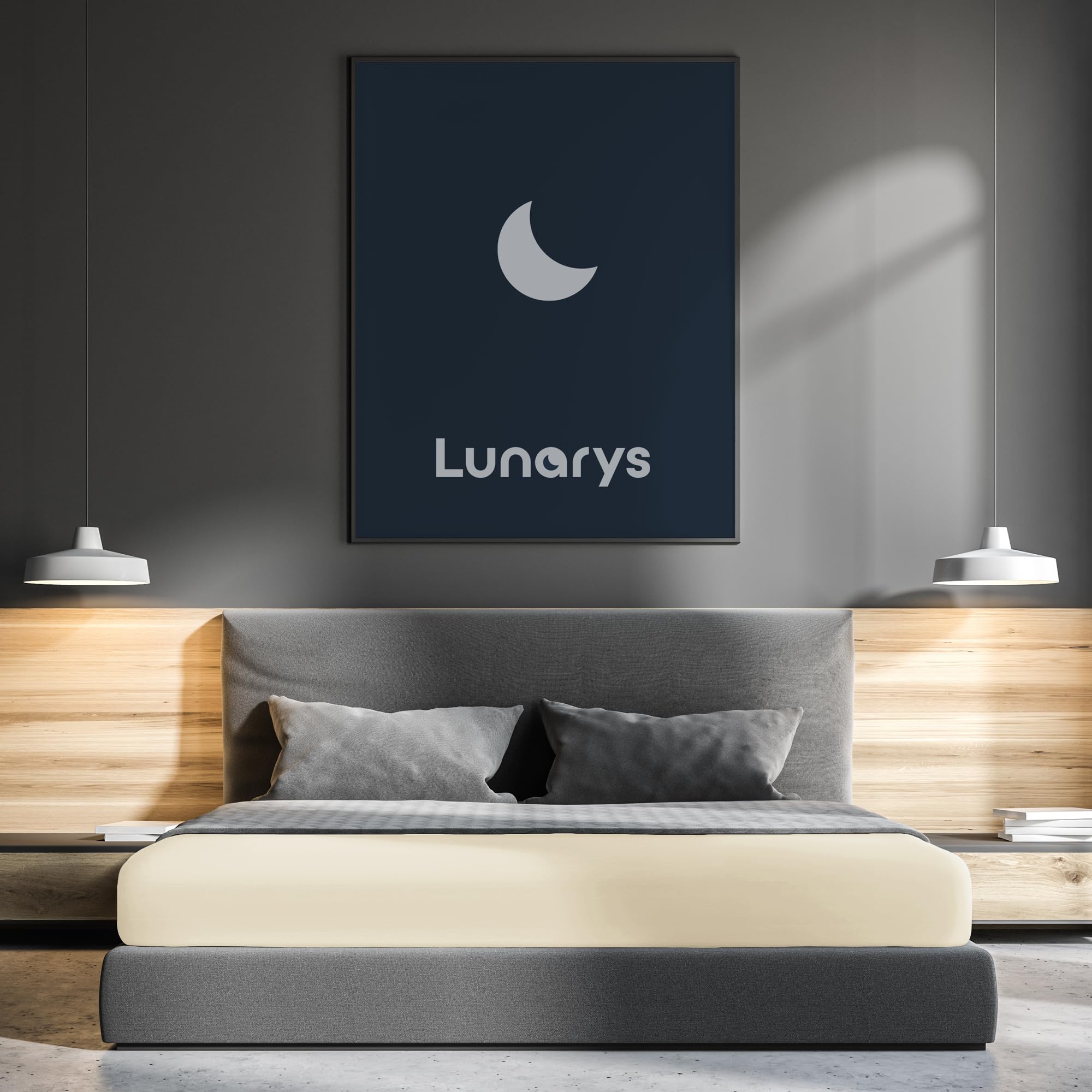 SleepRoyal Luxus Spannbettlaken 180x200cm - Creme - 250 g/m² Premium Bettlaken - 40 cm Steghöhe - für hohe Matratzen, Boxspringbett & Matratze + Topper & Wasserbett - Stretch Jersey