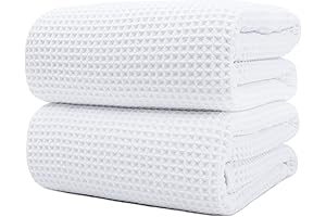 POLYTE Quick Dry Waffle Weave Bath Towels