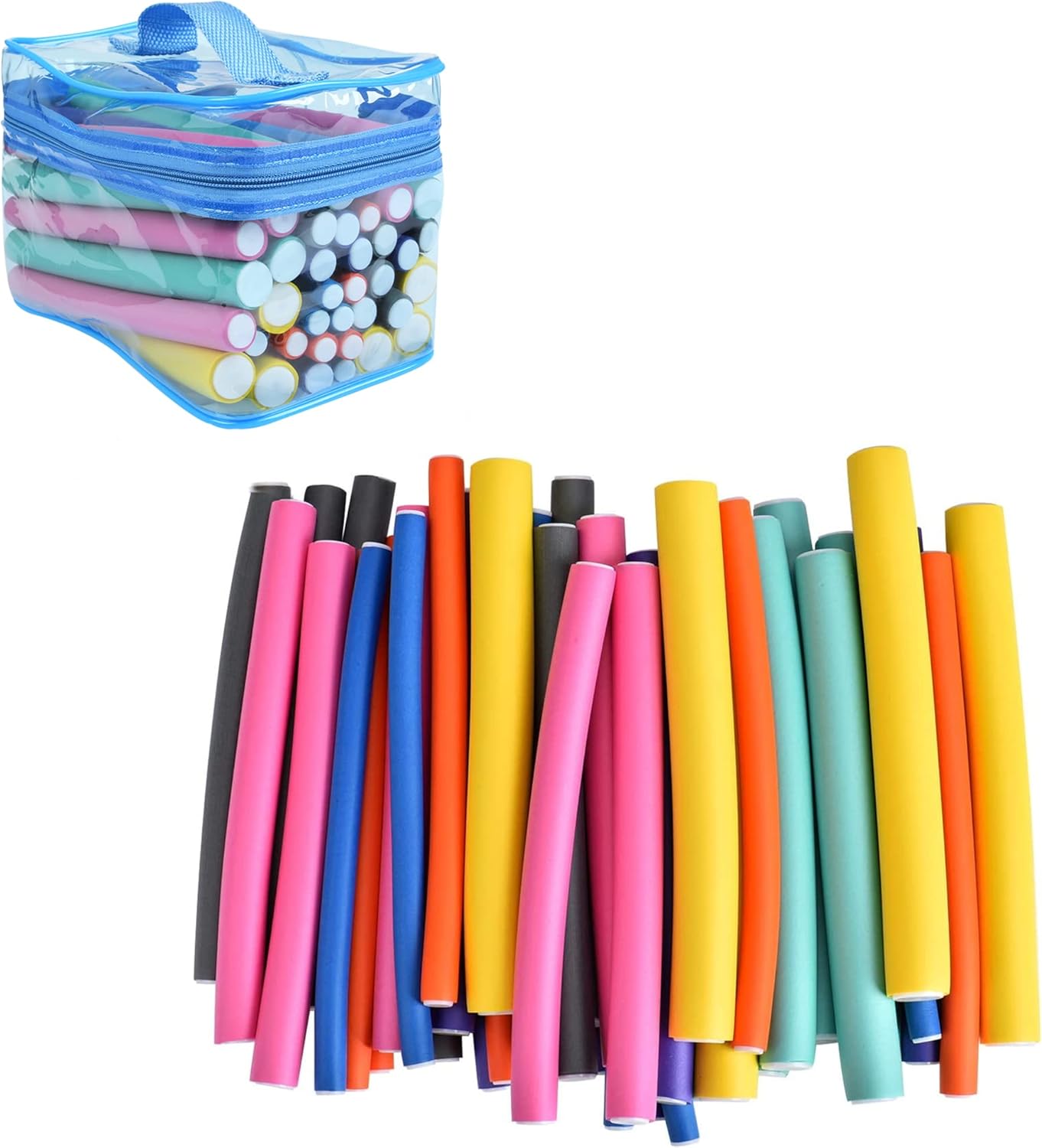 42Pcs Foam Hair Curlers Rods, no Heat Flexible Hair Rollers to Sleep in