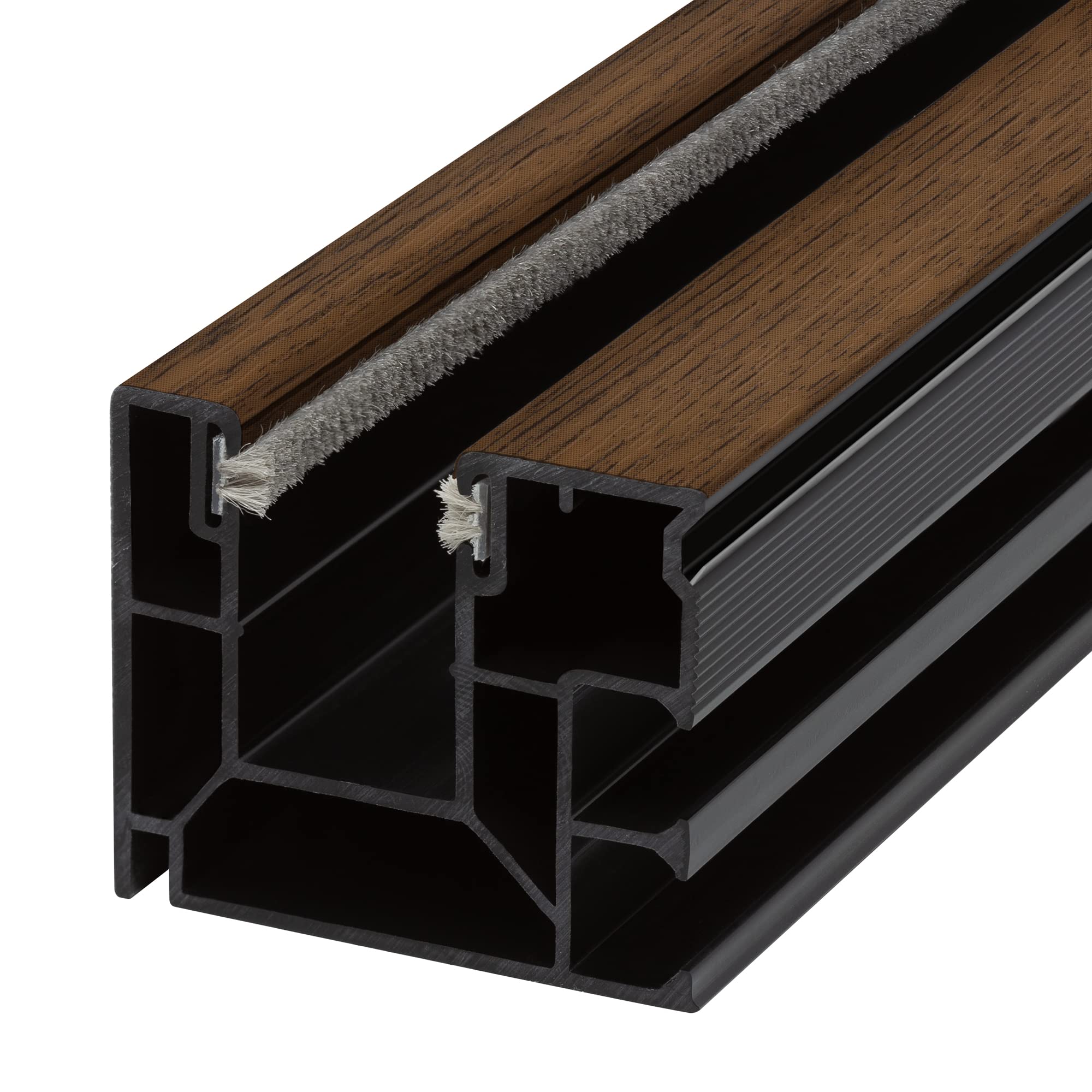 DIWARO. Rollladen Führungsschiene 4047 aus Kunststoff | Farbe Nussbaum | für Maxi Rollladenprofile 40x47 (Farbe Nussbaum | Profil 4047 | Länge 1400mm)