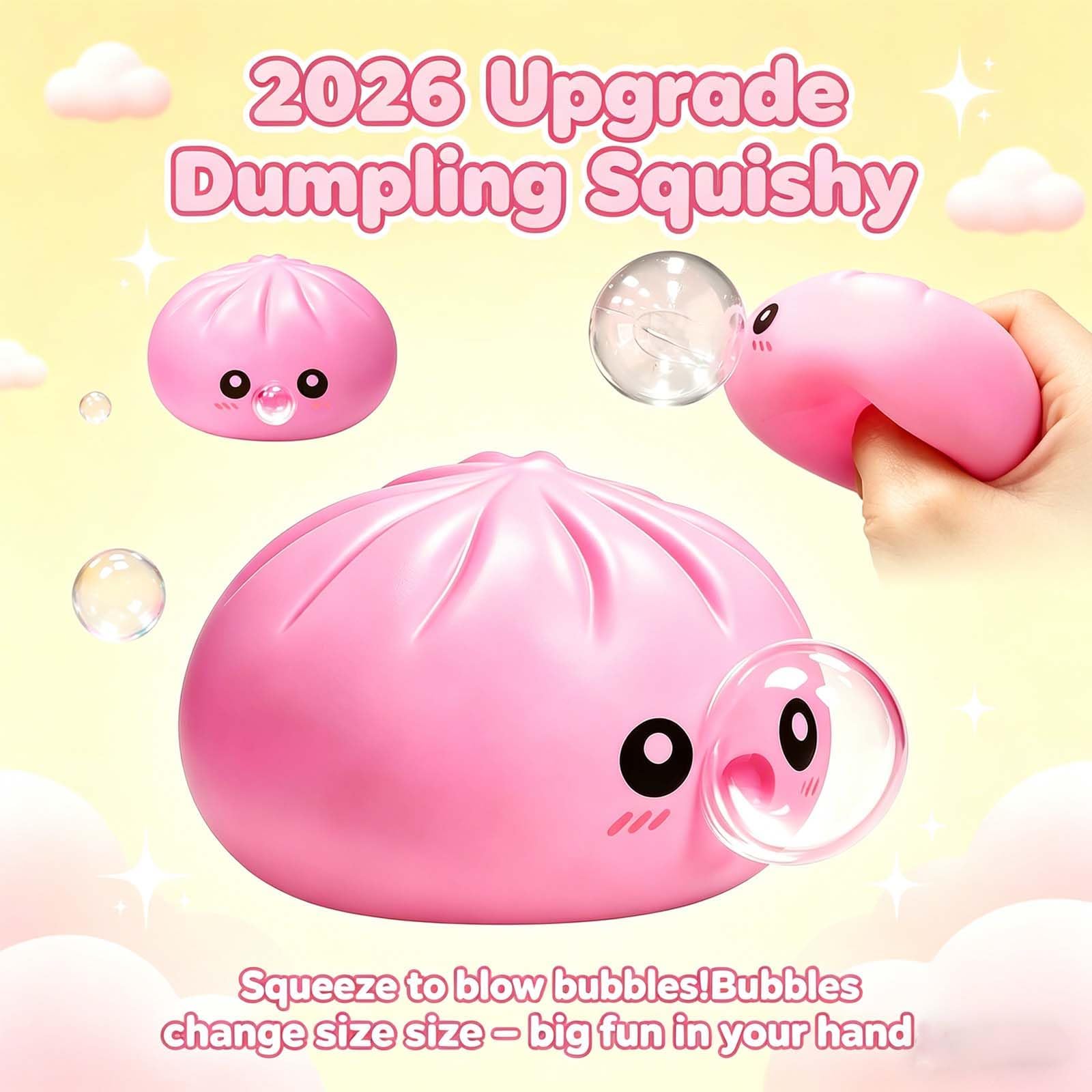12 Pezzi Squishy Ravioli Glitter, Giocattolo Antistress Morbido a Forma di Raviolo Bao con Contenitore per Cottura a Vapore in Plastica, Giochi Sensoriali da Spremere per Bambini, Adulti (#A)
