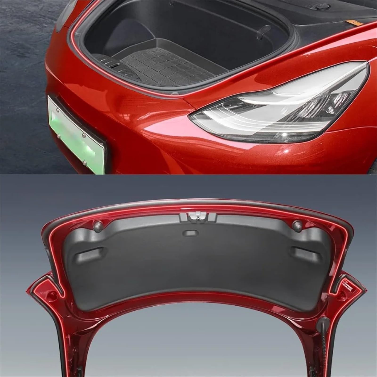 Auto Türdichtung 10-teiliges Türdichtungs-Schallschutz-Set Für Tesla Für Modell 3 YSX Gummi-Wetter Dichtungsstreifen Set Vorderer Kofferraum-Abdeckungsstreifen(Style F)