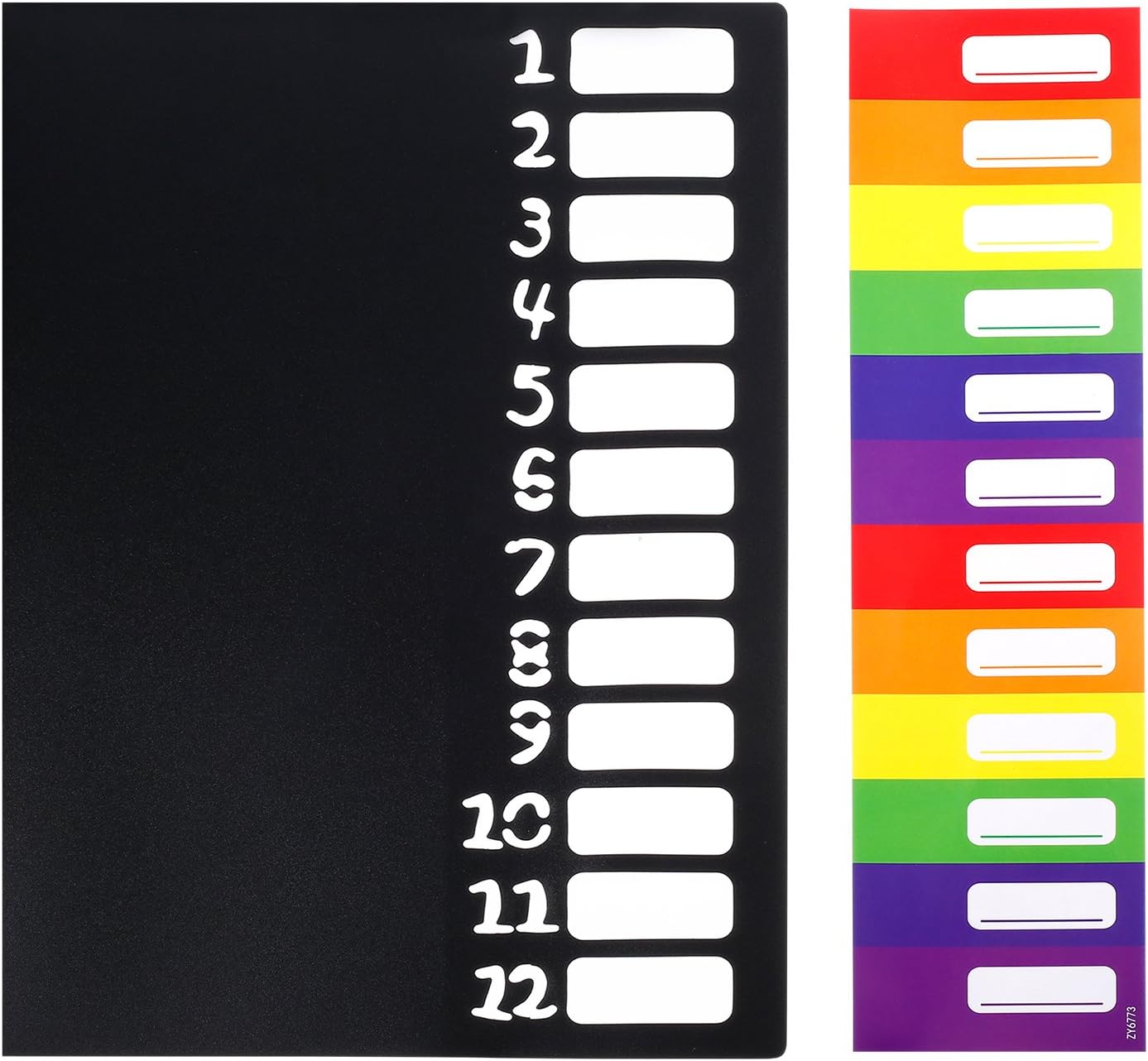 Shappy 12 Pocket Expanding File Folder with Rainbow File Folders Organizer Multicolored Pockets A4 Size Document Organizer for Students Offices(A4/Letter Size)