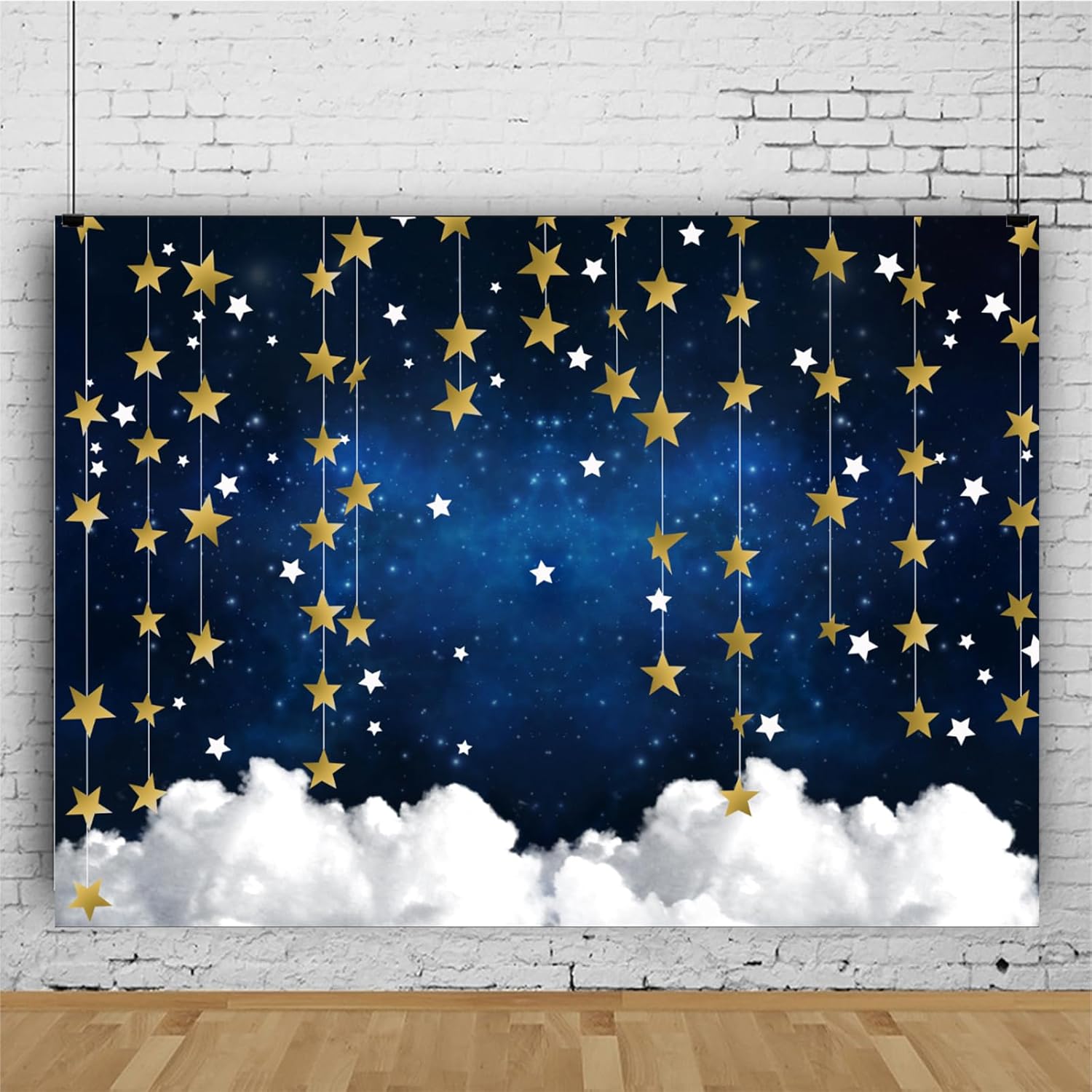 Twinkle Twinkle Little Star Backdrop Navy Blue Galaxy