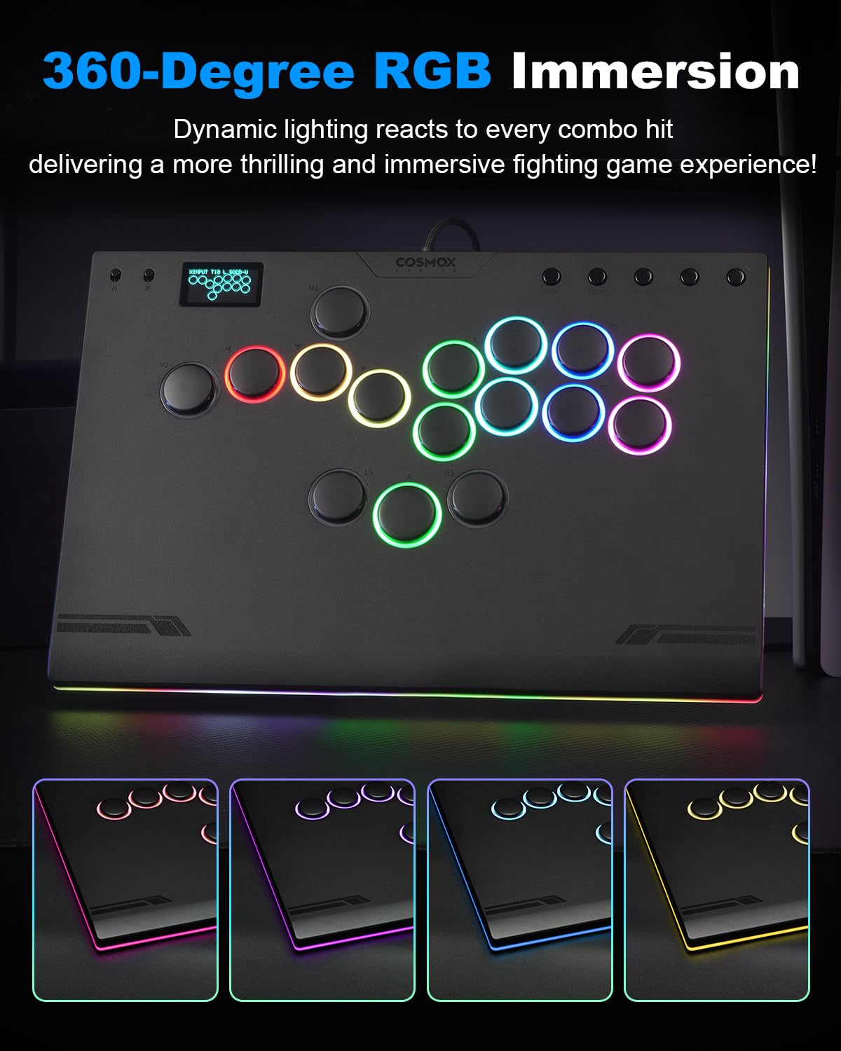 Haute42 M Ultra Gen2 controller compatible with PC, Android, Switch, PS3, PS4, Steam, and Arcade systems.