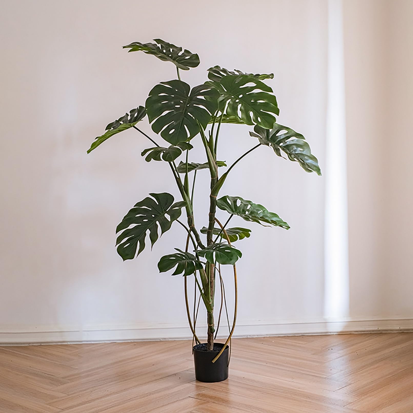 Monstera sztuczna roślina w doniczce, tropikalne sztuczne rośliny